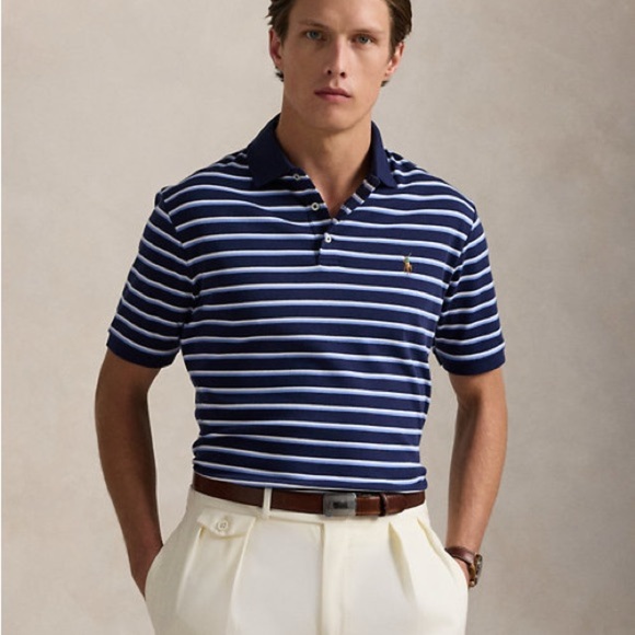Polo Ralph Lauren Classic Fit Striped Soft Cotton Polo Size L - Picture 9 of 9
